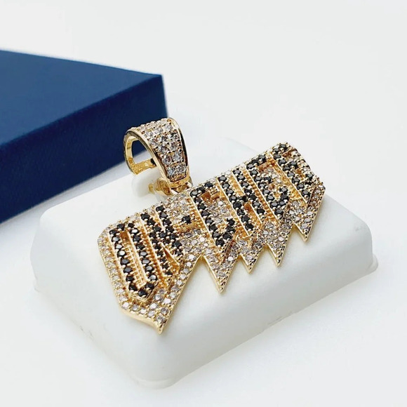 "14K Gold Plated Cubic Zircon Pendant, INUS1BR300 - Picture 8 of 9